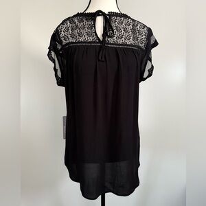 Daniel Rainn Black Lace Detail Blouse